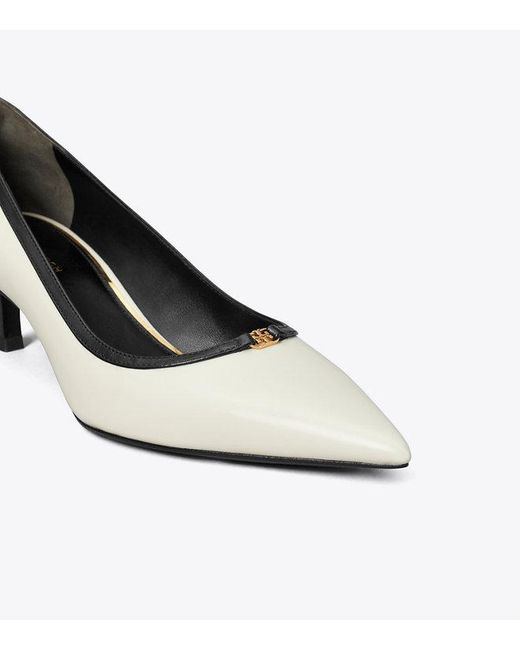 Tory Burch White Pointed Toe Pumps