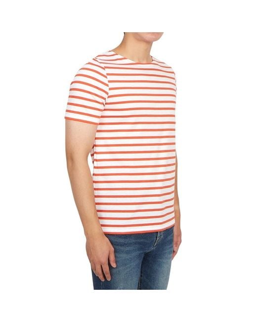 Saint James Red Striped Printed T-Shirt for men