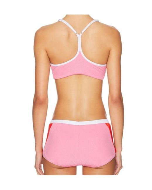 Casablanca Pink Letter Pattern Bikini Top