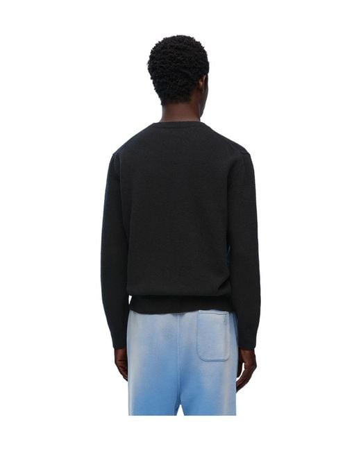 Loewe Black Logo Embroidered Crewneck Jumper for men