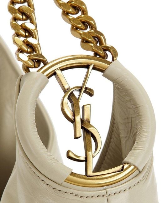 Saint Laurent White Small Cassandre Hobo Bag