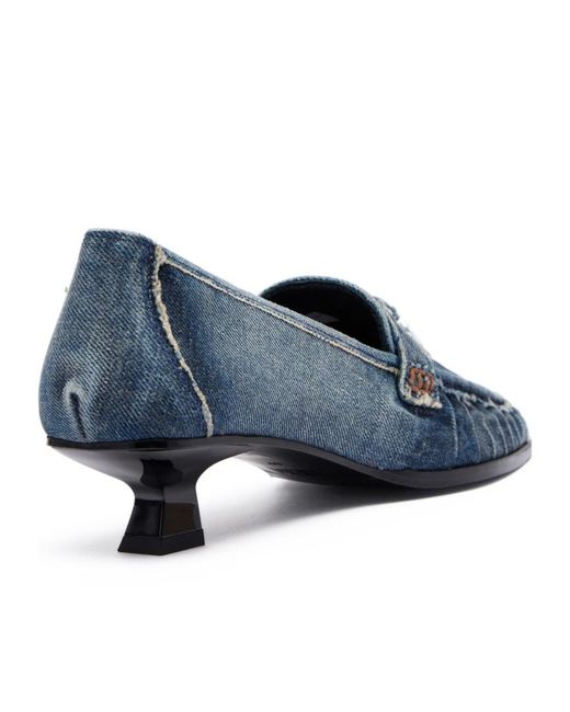 DIESEL Blue D Amber Moc 30 Loafer Heeled Pumps