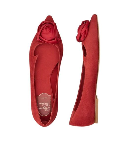 Roger Vivier Red Flat Ballet Shoes