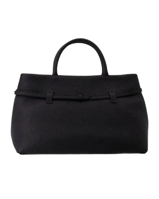MANU Atelier Black Le Cambon 35 Buckle Detailed Tote Bag