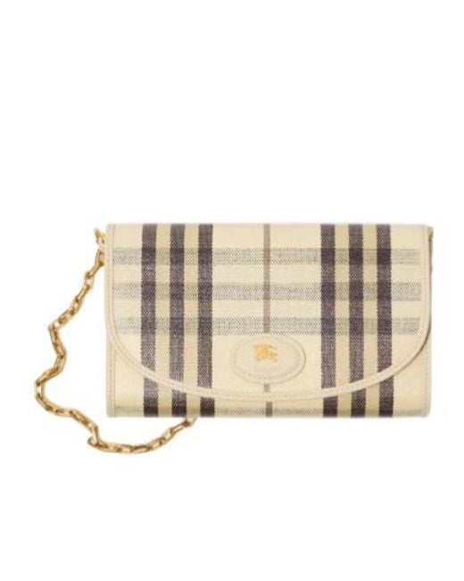 Burberry Natural Check Chain Strap Mini Bag