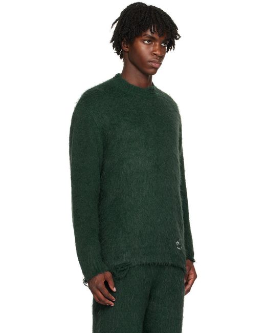 Adererror Green Imitation Fleece Knitted Sweater for men