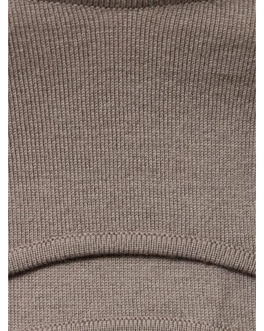 Dion Lee Gray Cutout Knit Turtleneck Cropped Top