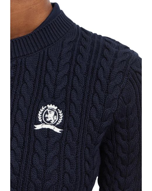 Tommy Hilfiger Blue Crew-Neck Knit Top