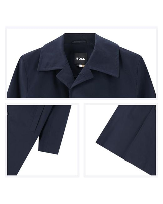 Boss Blue Boss Long Sleeved Buttoned Coat for men