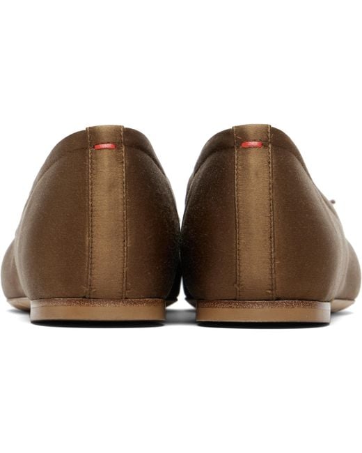 Aeyde Brown Gabriella Satin Ballet Flats