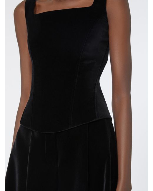 Max Mara Black Baden Velvet Bustier Top