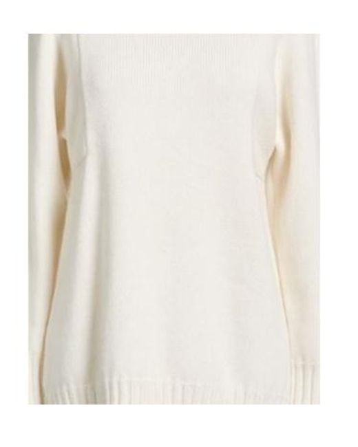 Max Mara White Mock-Neck Knit Top