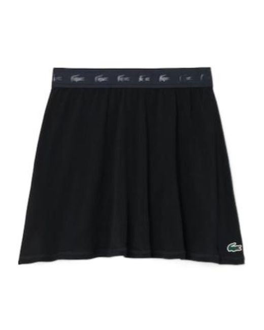 Lacoste Black Elastic Waist Midi Skirt
