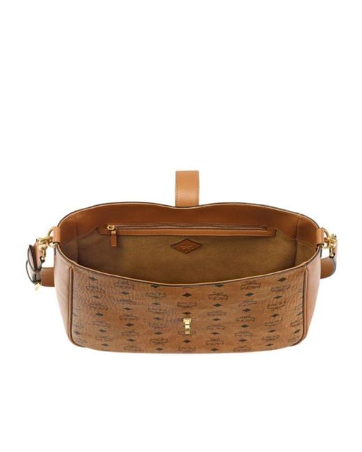 MCM Brown Tracy Visetos Large Shoulder Bag for men