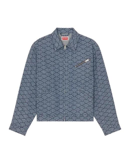 KENZO Blue Seigaiha' Denim Jacket for men