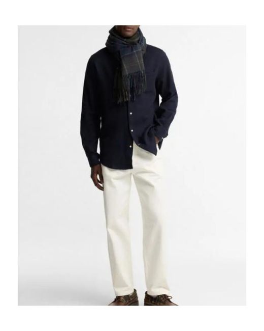Barbour Blue Plaid Scarf for men
