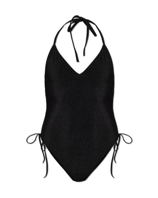 Balmain Black Side-Tie One-Piece Beachwear