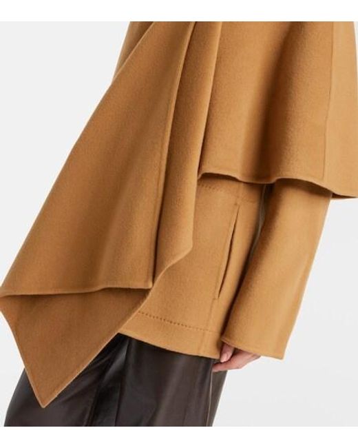 Altuzarra Brown Dak Caped Wool-Blend Coat