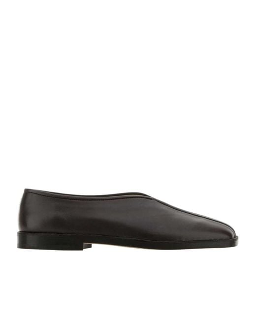 Lemaire Black Piped Leather Slippers for men