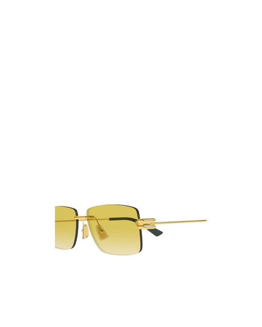 Bottega Veneta Yellow Eyewear Rimless Square Sunglasses