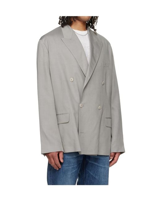 Our Legacy Gray Halt Long-Sleeved Suit Jacket for men