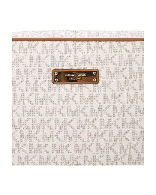 MICHAEL Michael Kors White Logo Printed Shoulder Bag