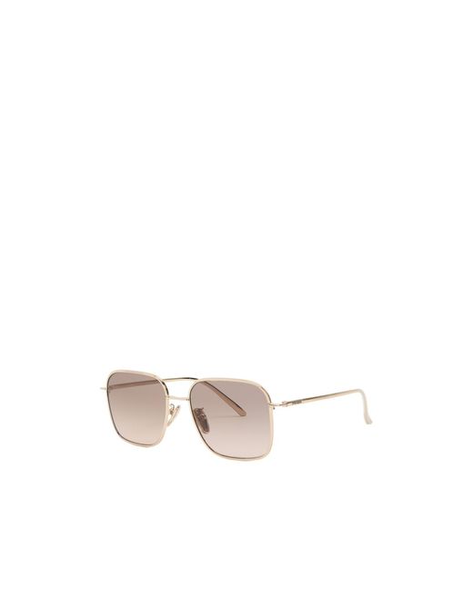 Prada White Aviator-Style Metal Sunglasses
