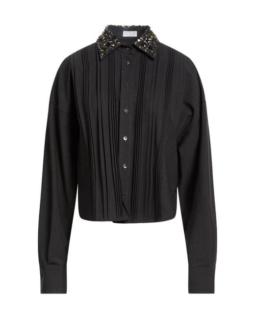 Brunello Cucinelli Black Solid Colour Shirts