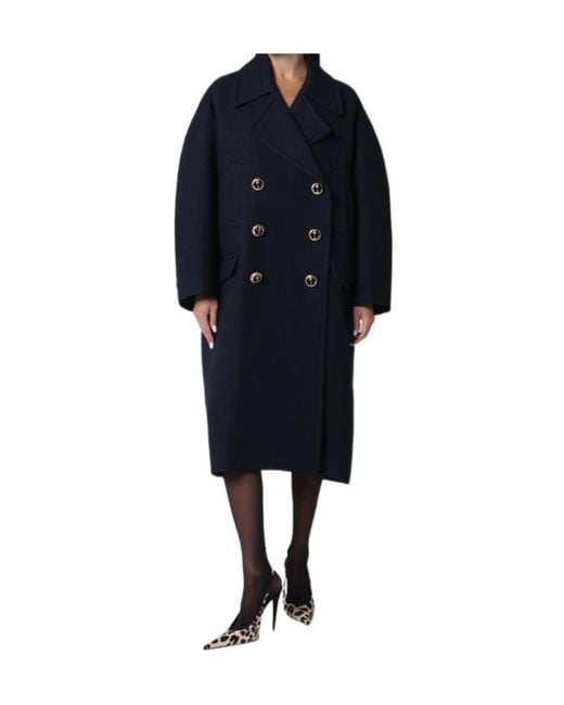 Balenciaga Blue Double-Breasted Coat