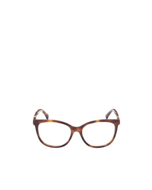 Max Mara White Full-Rimmed Plano Lenses