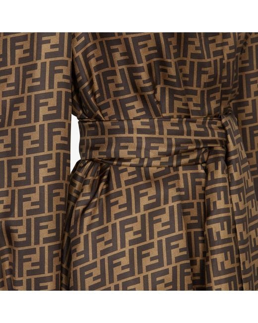 Fendi Brown Ff Pattern Shirt Dress