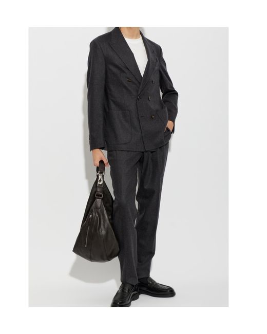 Eleventy Black Long-Sleeve Suit Set for men