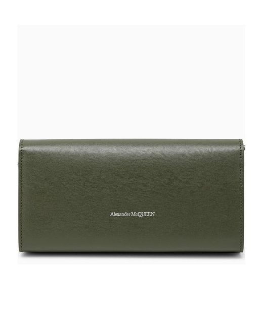 Alexander McQueen Green Skull Chain Shoulder Bag