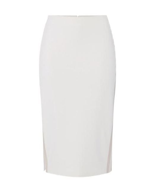 Elisabetta Franchi White Slim Fit Midi Skirt