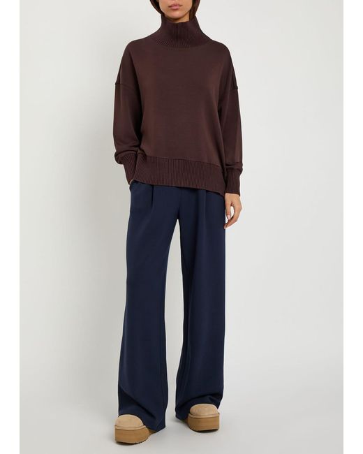 Varley Purple Barker High-Neck Stretch-Jersey Sweatshirt