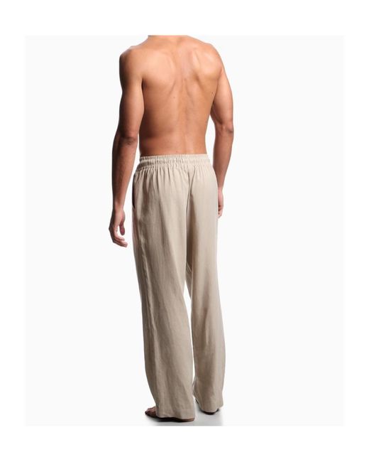 Emporio Armani White Straight Beach Casual Pants for men