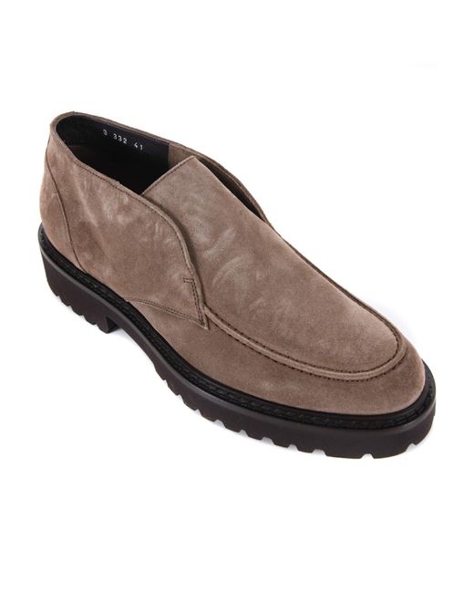 Doucal's Brown Almond Toe Slip-On Loafers for men