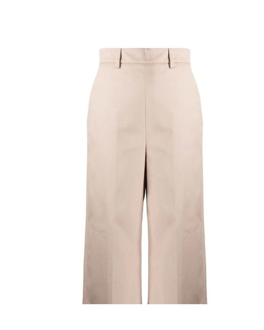 MSGM Natural Cropped Tailored Trousers
