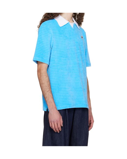 Casablanca Blue Organic-Cotton Polo Shirt for men