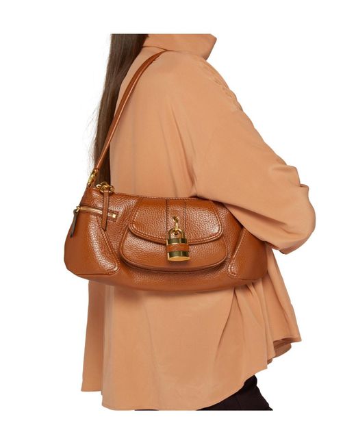 Chloé Brown Logo Shoulder Bag