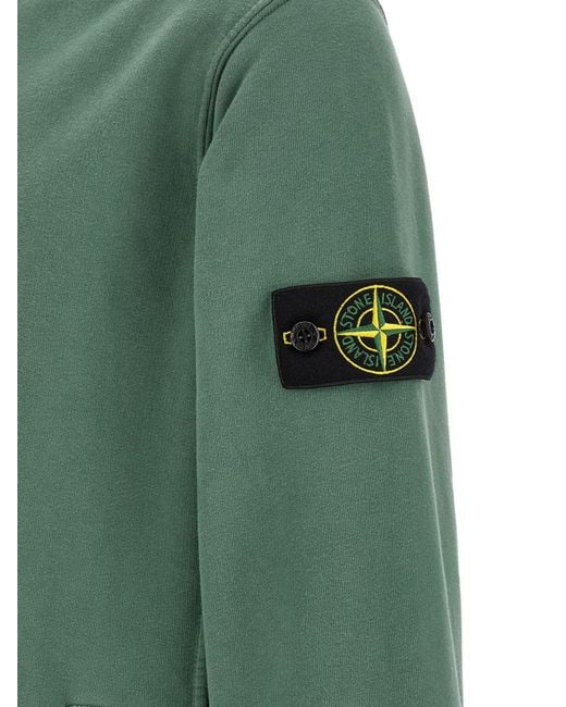 Stone Island Green 'Badge Hoodie for men