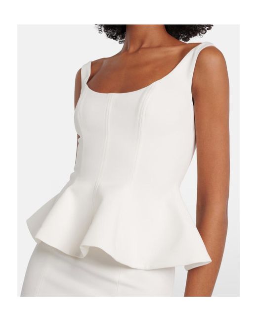 Roland Mouret White Ruffled Top