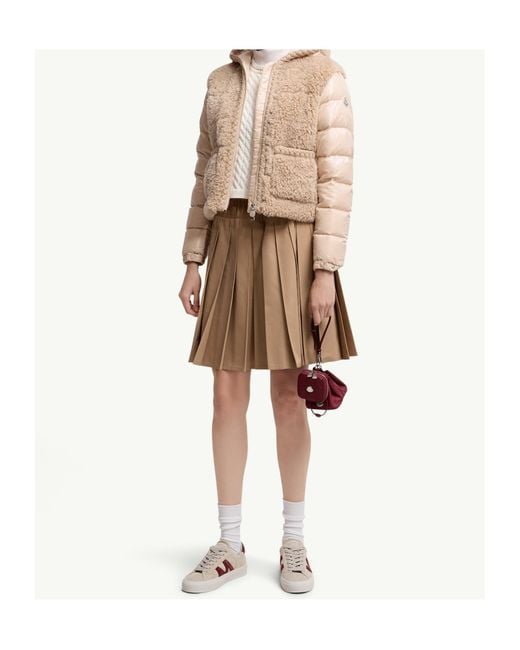 Moncler Natural Plantay Hooded Teddy Padded Jacket