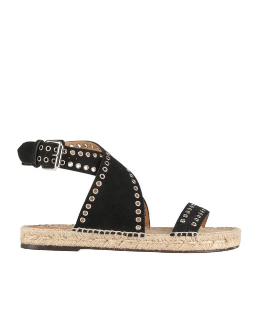 Isabel Marant Black Casual Straw Sandals