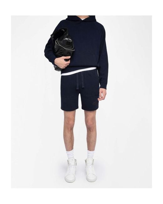 Zadig & Voltaire Blue Pablo Track Shorts for men