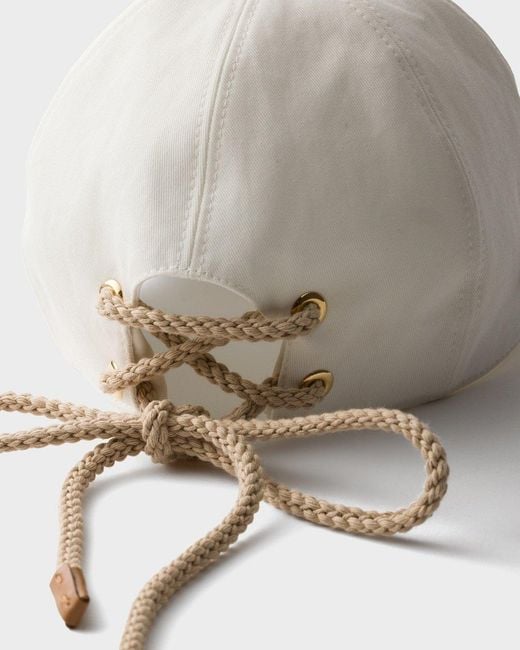 Prada White Cotton Baseball Cap