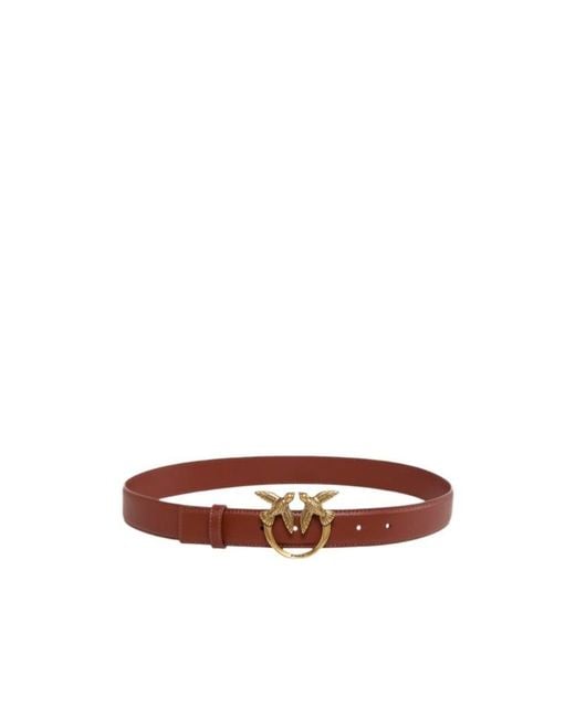 Pinko White Lovebird Metal Buckle Belt