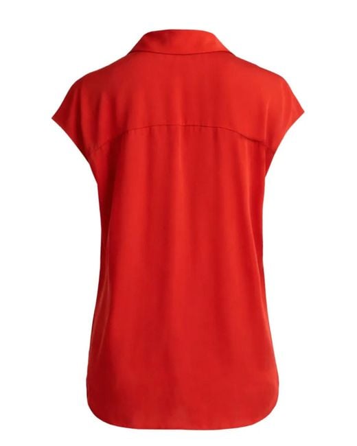 Vince Red V-Neck Blouse
