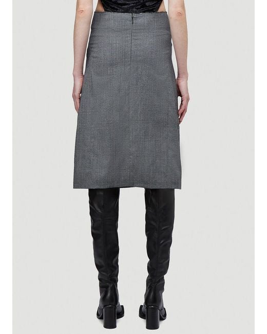 Vetements Gray Plaid Straight Tube Skirt