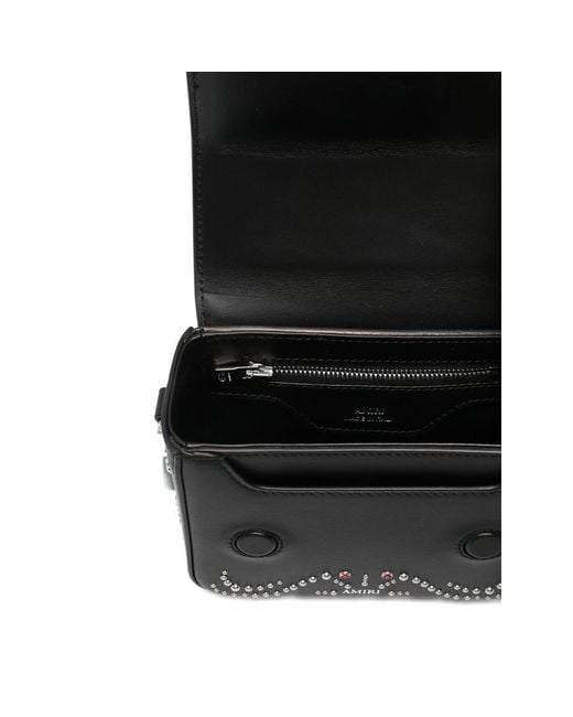 Amiri Black Ma Stud Logo Embellished Micro Handbag